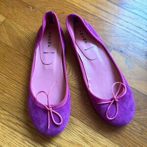 Pink Suede Ballet Flats- Handmade Made in Italy!